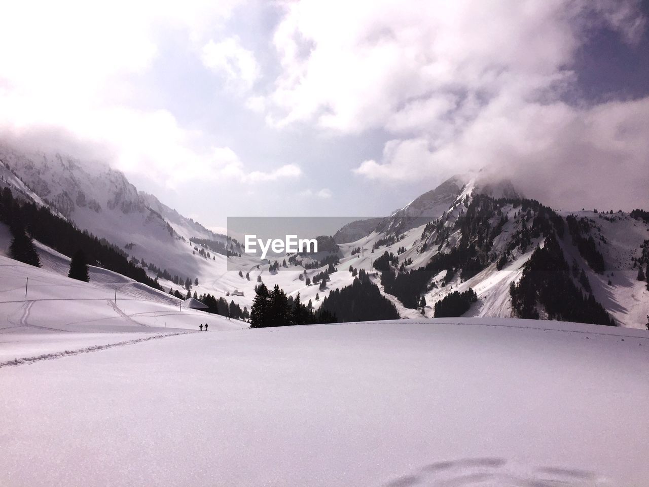 Scenic view of snowcapped mountains