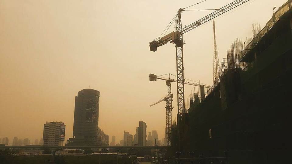 SKYSCRAPERS AT SUNSET