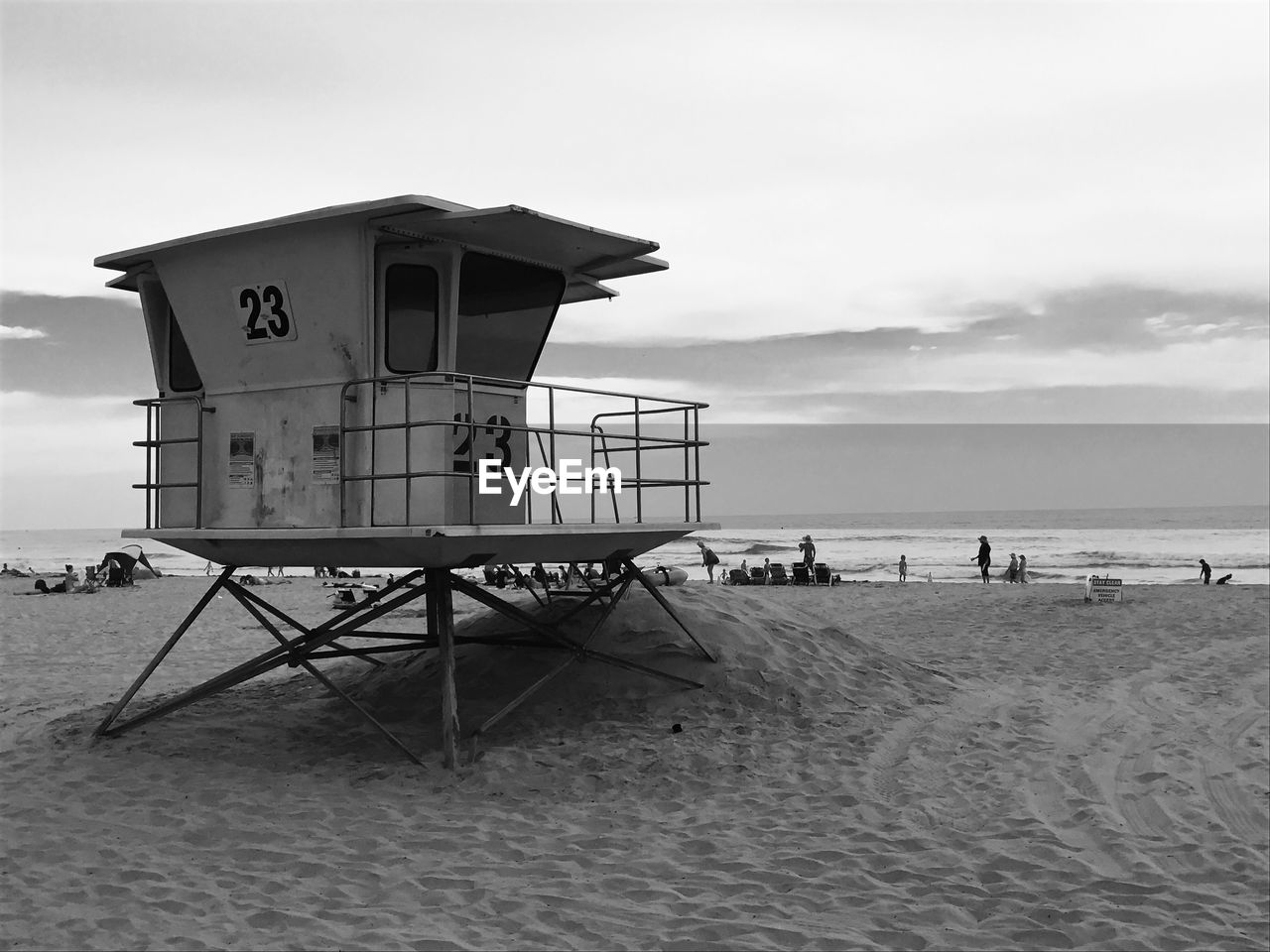 Lifeguard hut on beach against sky san diego california beach life