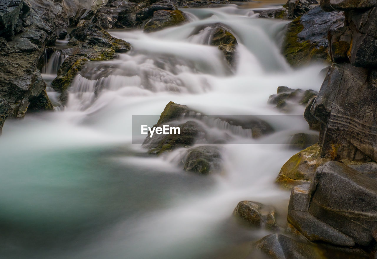 Scenic view of waterfall