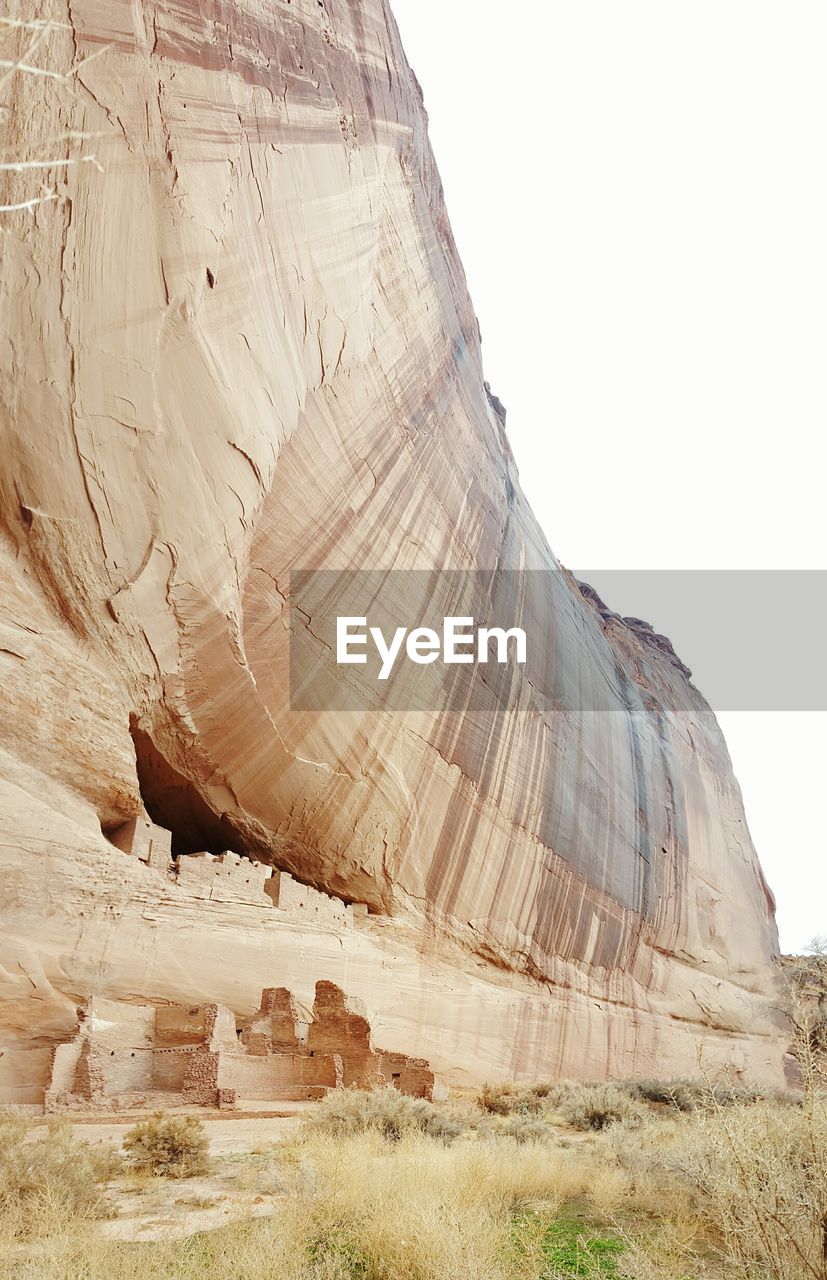 Low angle view of rocky mountains at canyon de chelly national monument