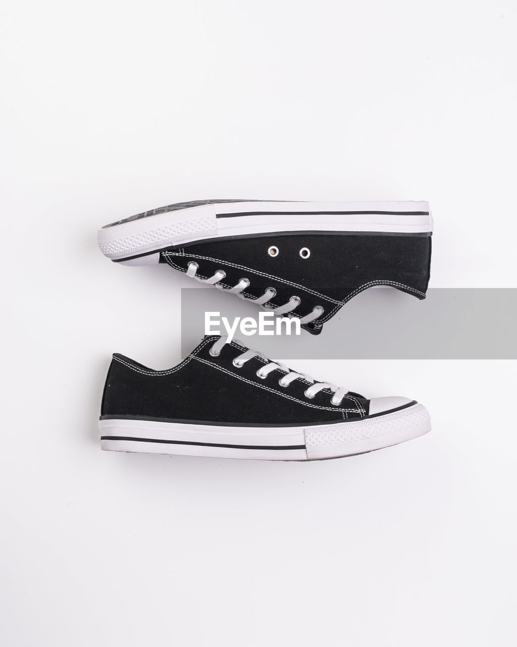 High angle view of shoes on white background