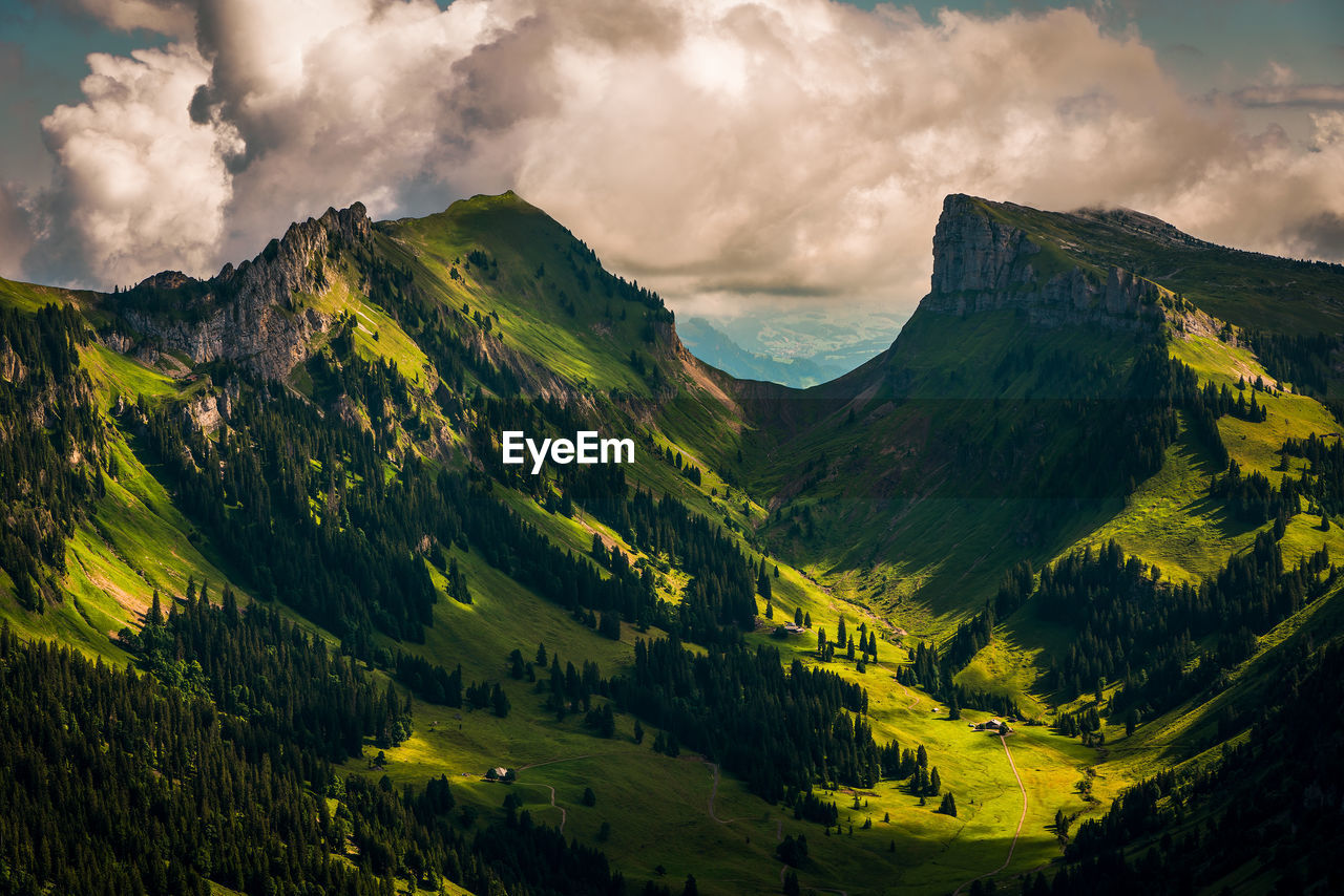 Scenic view of mountains against sky