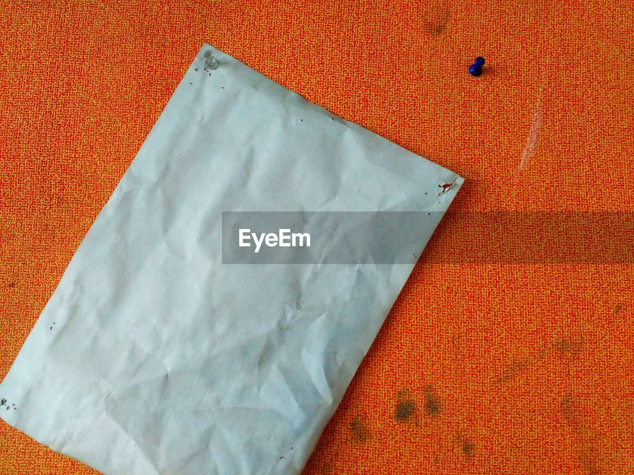 Blank paper on bulletin board