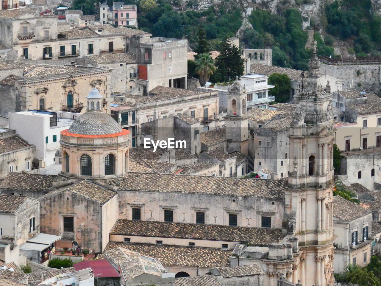 high angle view of buildings in city