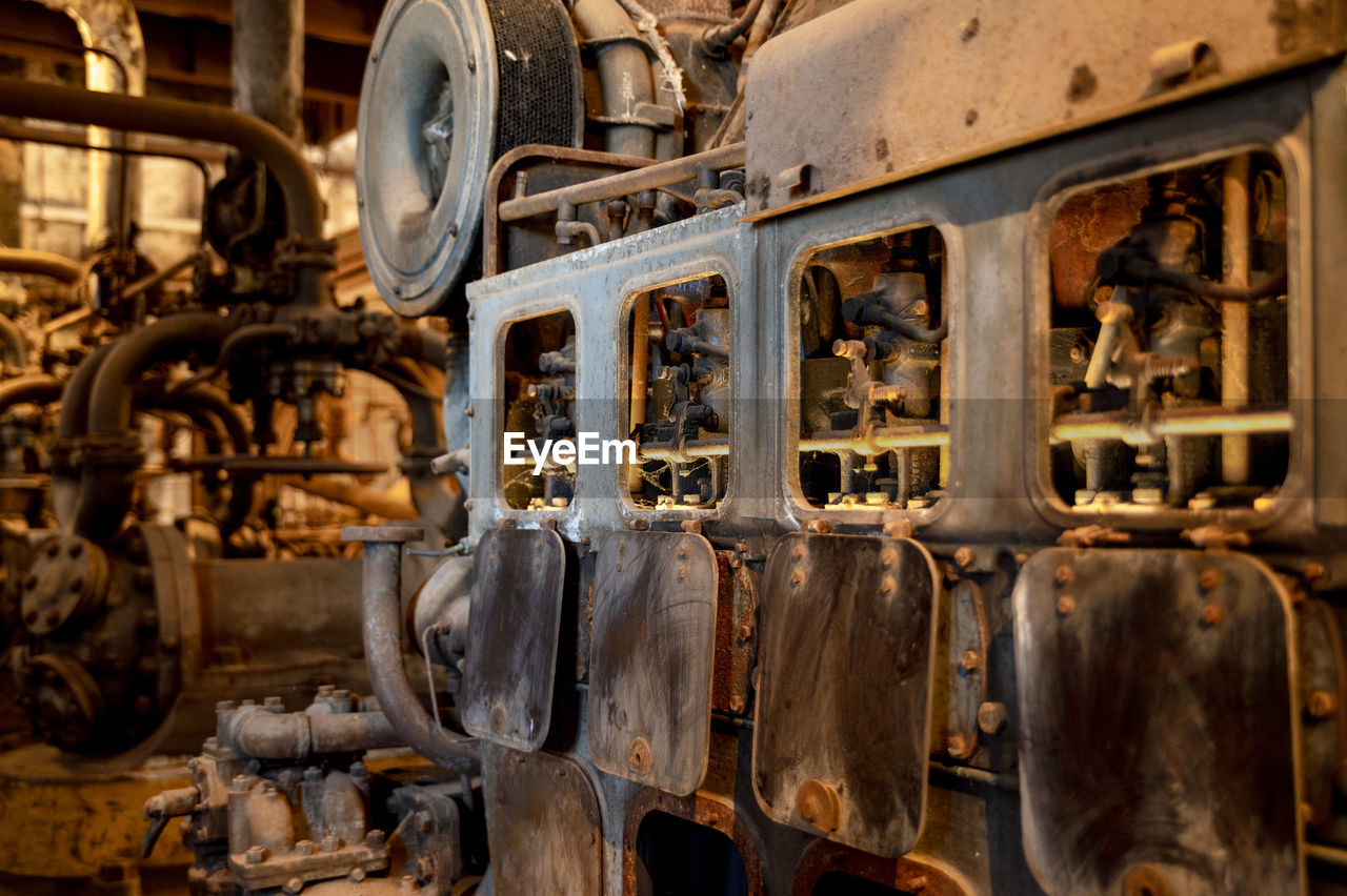 Old machinery in an abandoned factory.