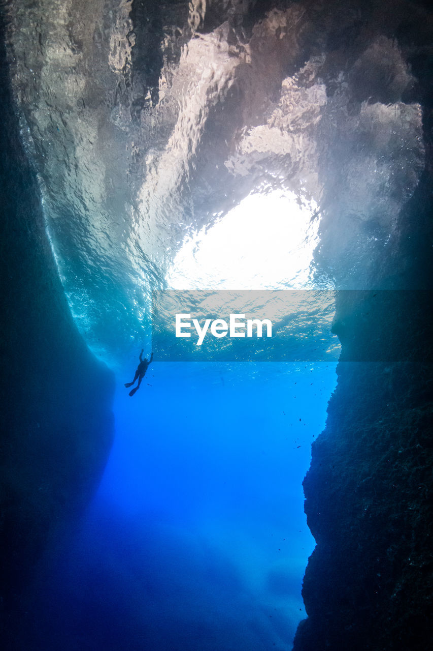 Man swimming in sea