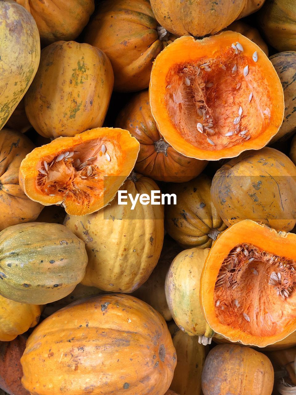 Full frame shot of pumpkins