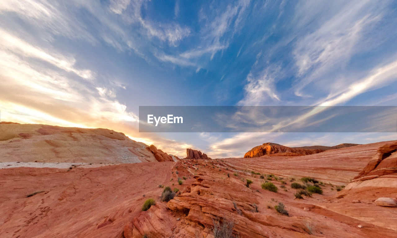 Scenic view of desert against sky