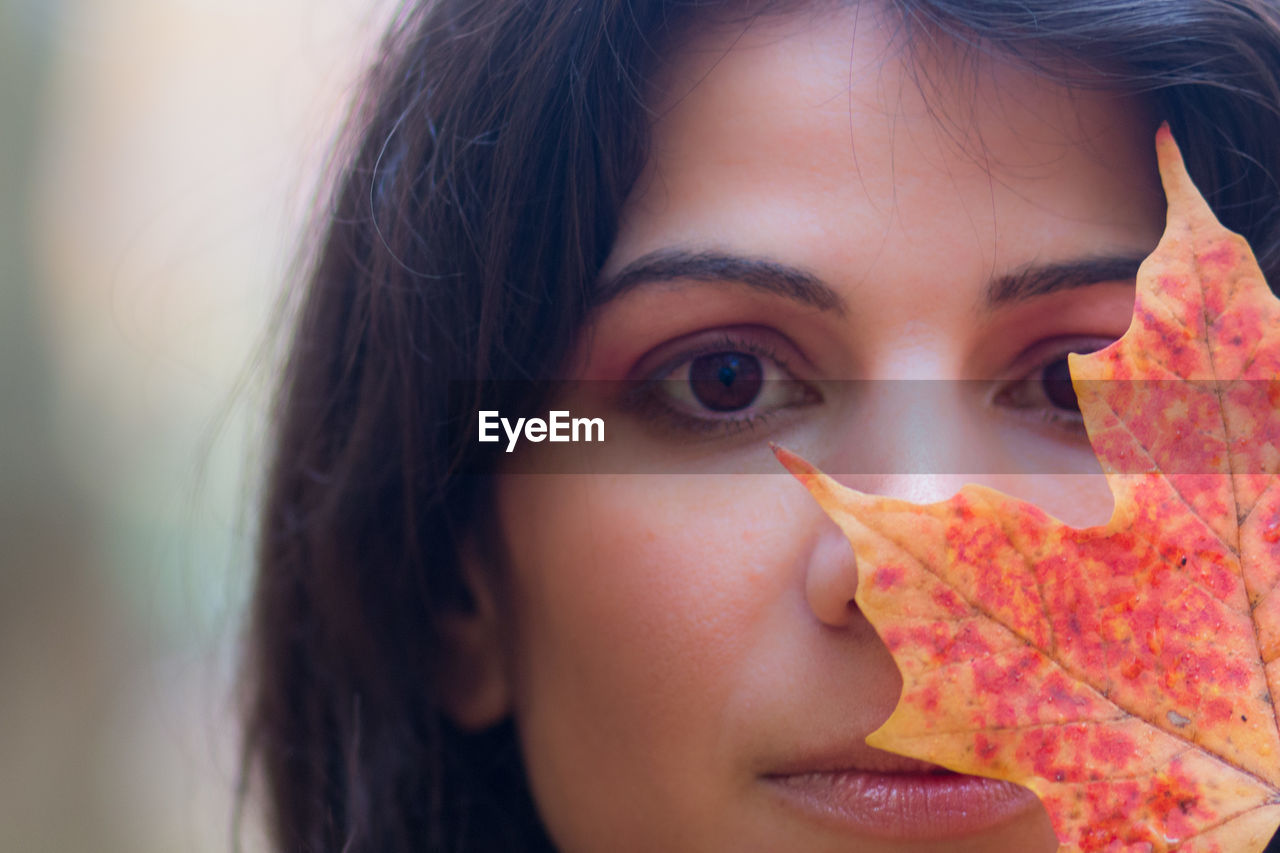 CLOSE-UP PORTRAIT OF WOMAN WITH EYES