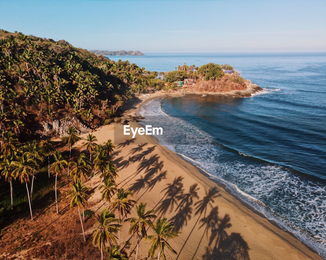 High angle view of beach against sky