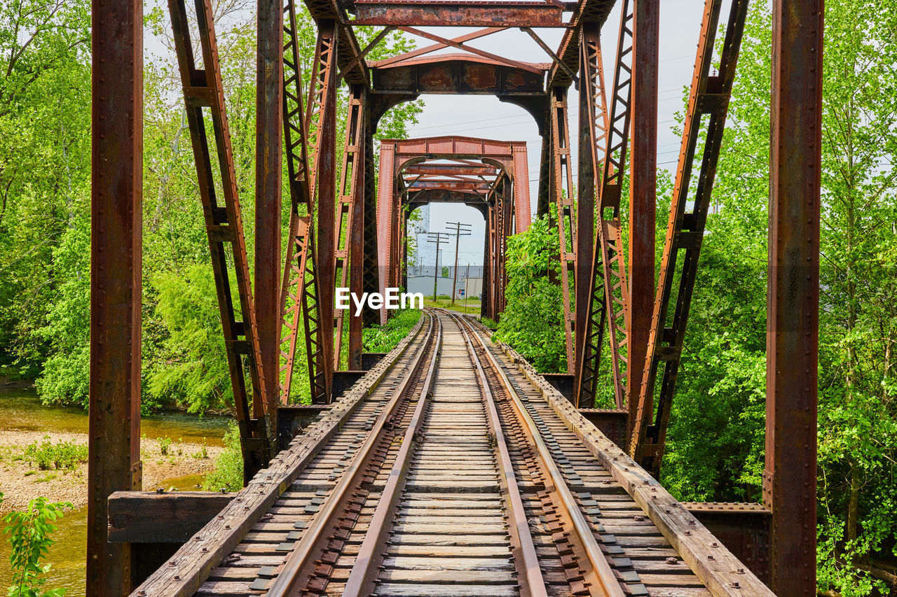 rear view of man standing on footbridge