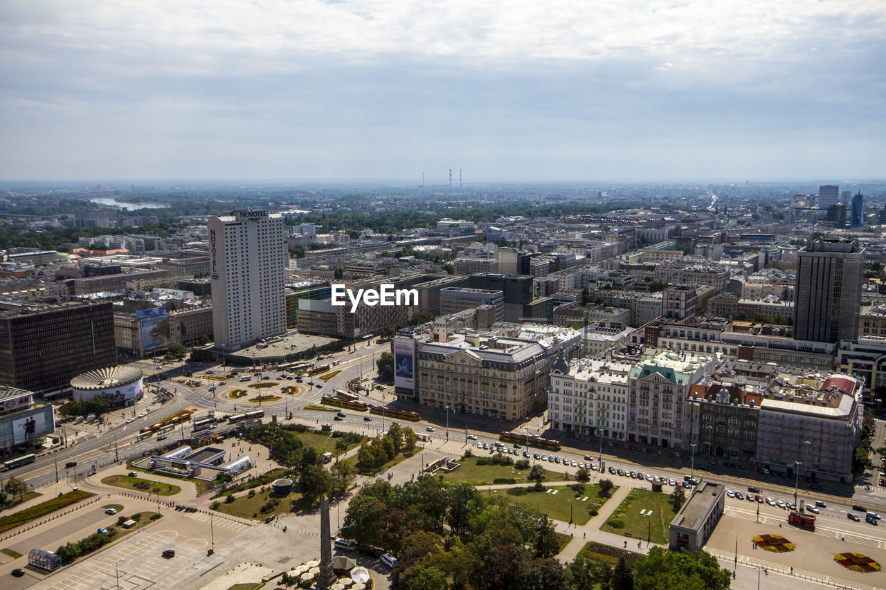 High angle view of cityscape