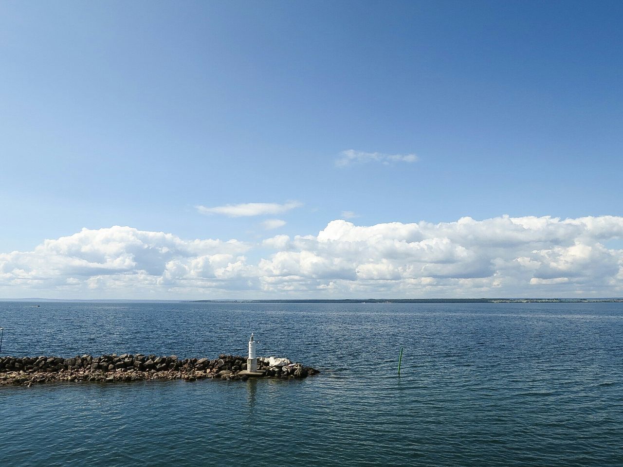 High angle view of sea against sky