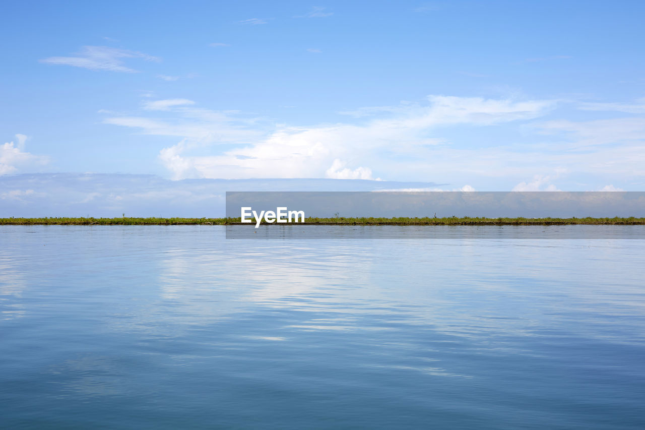 Beautiful landscape of the reflection of the clouds in the water