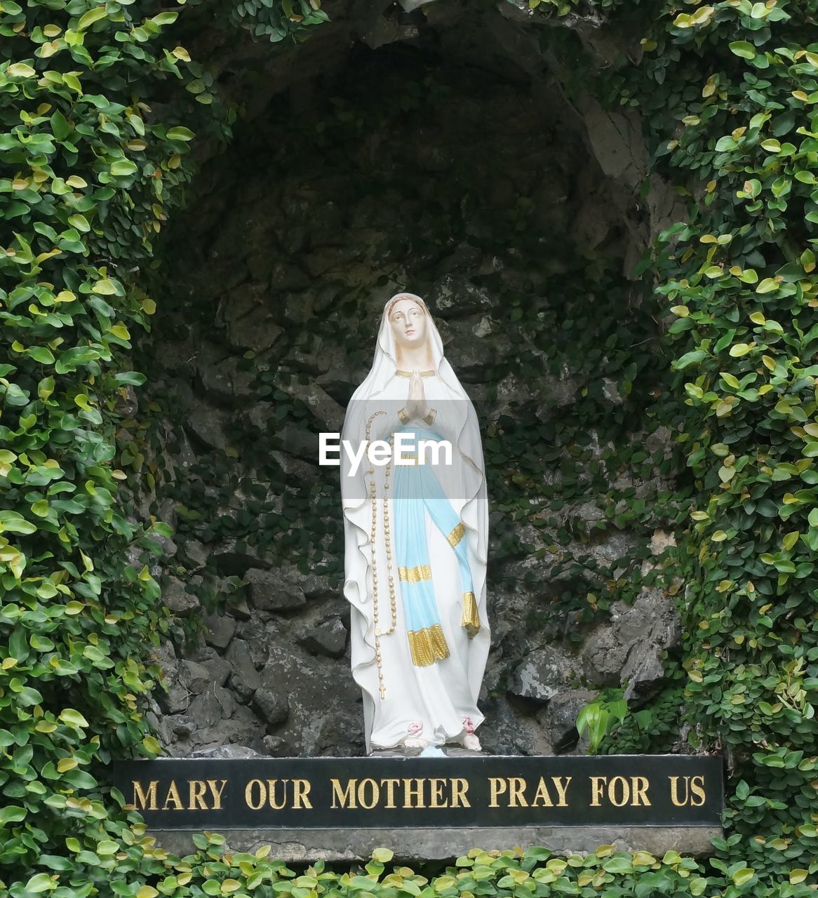 A beautiful statue of our lady of lourdes