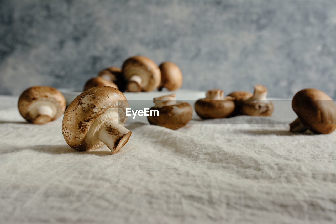 Close-up of mushrooms on table