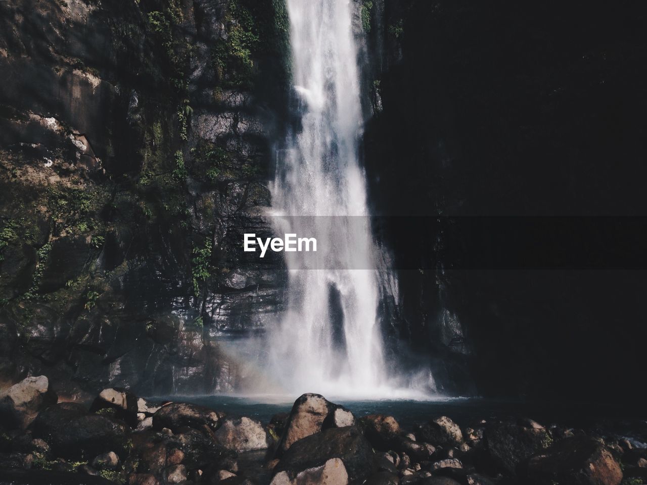 Scenic view of waterfall