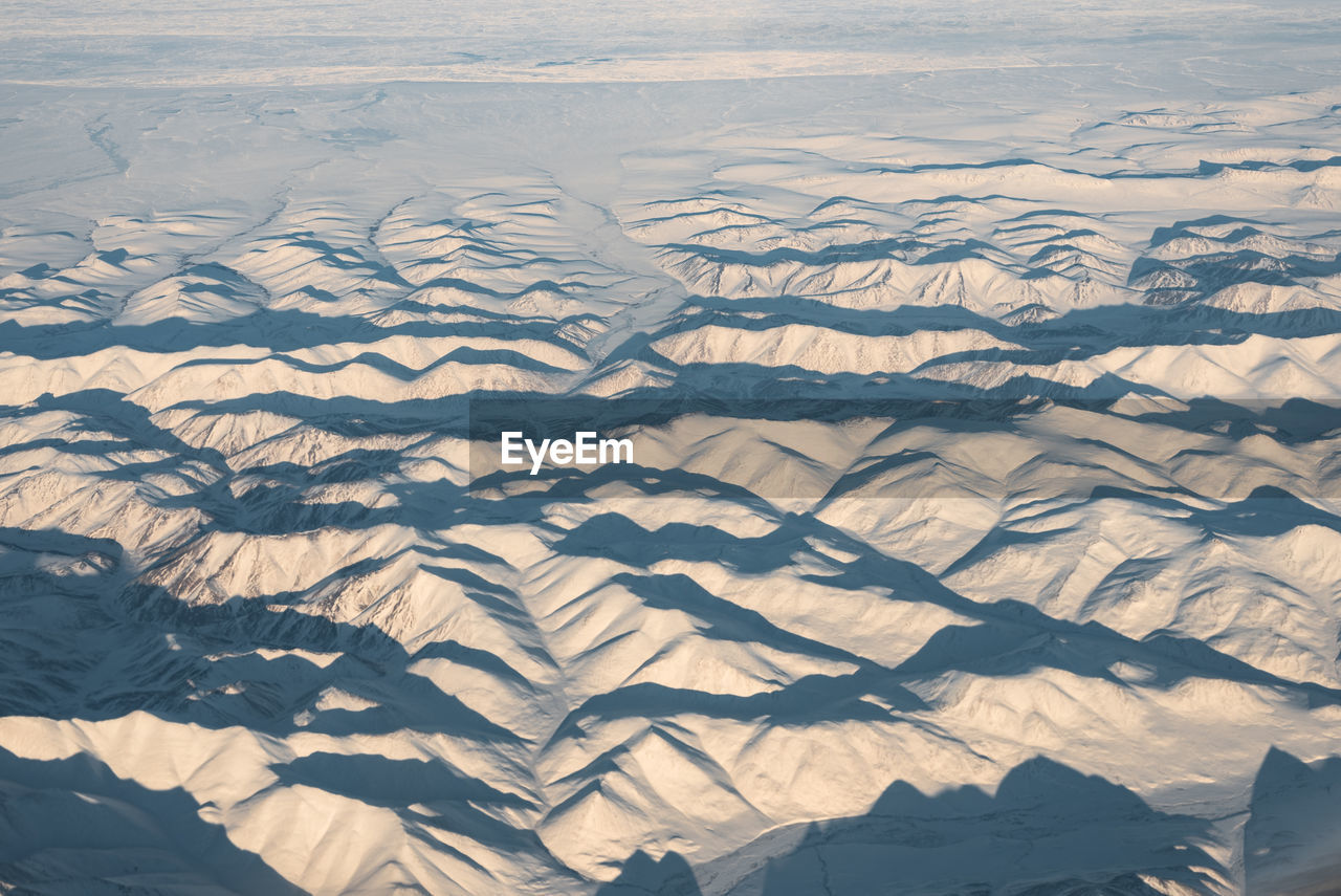 High angle view of sand dunes