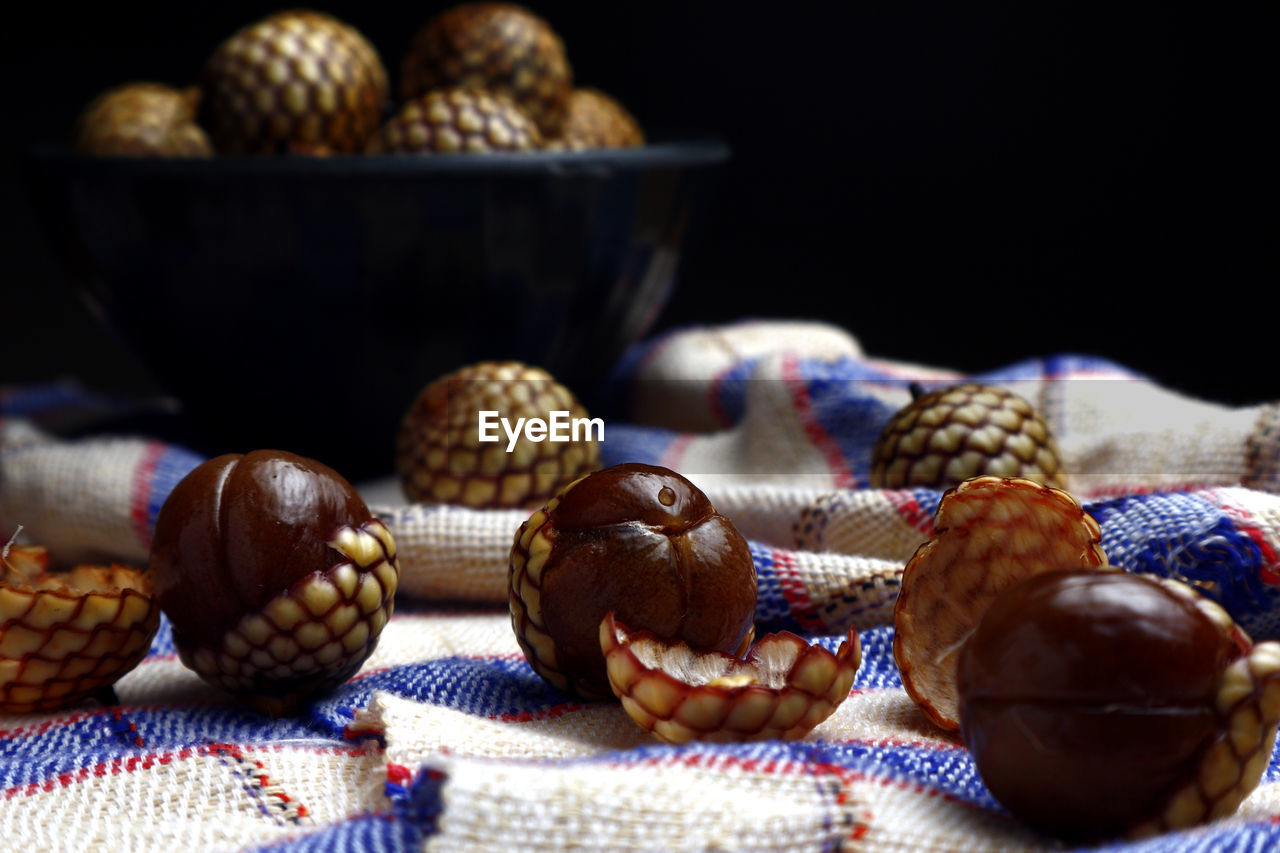 Close-up of fruits on table