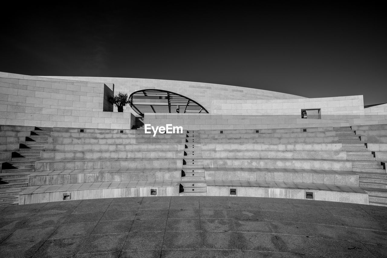 Empty amphitheater at champalimaud foundation against sky