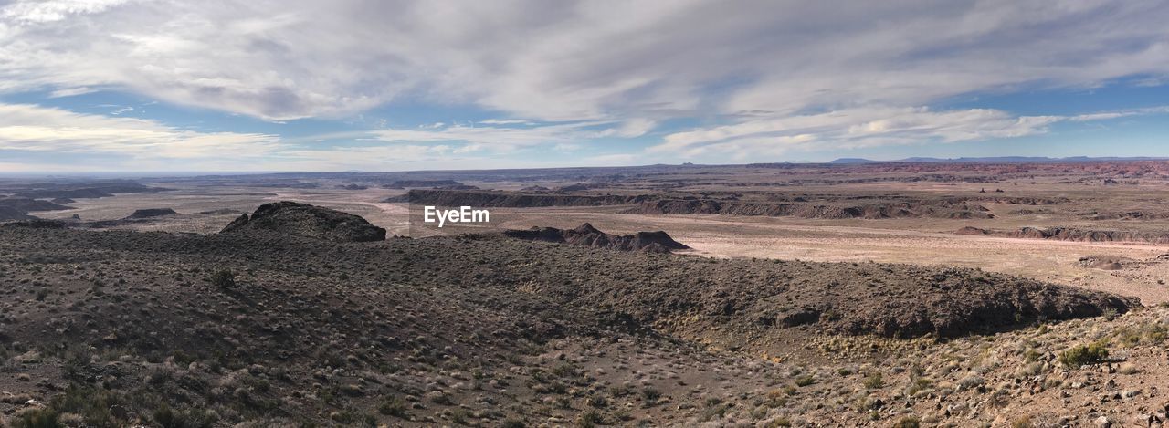 Scenic view of desert against sky