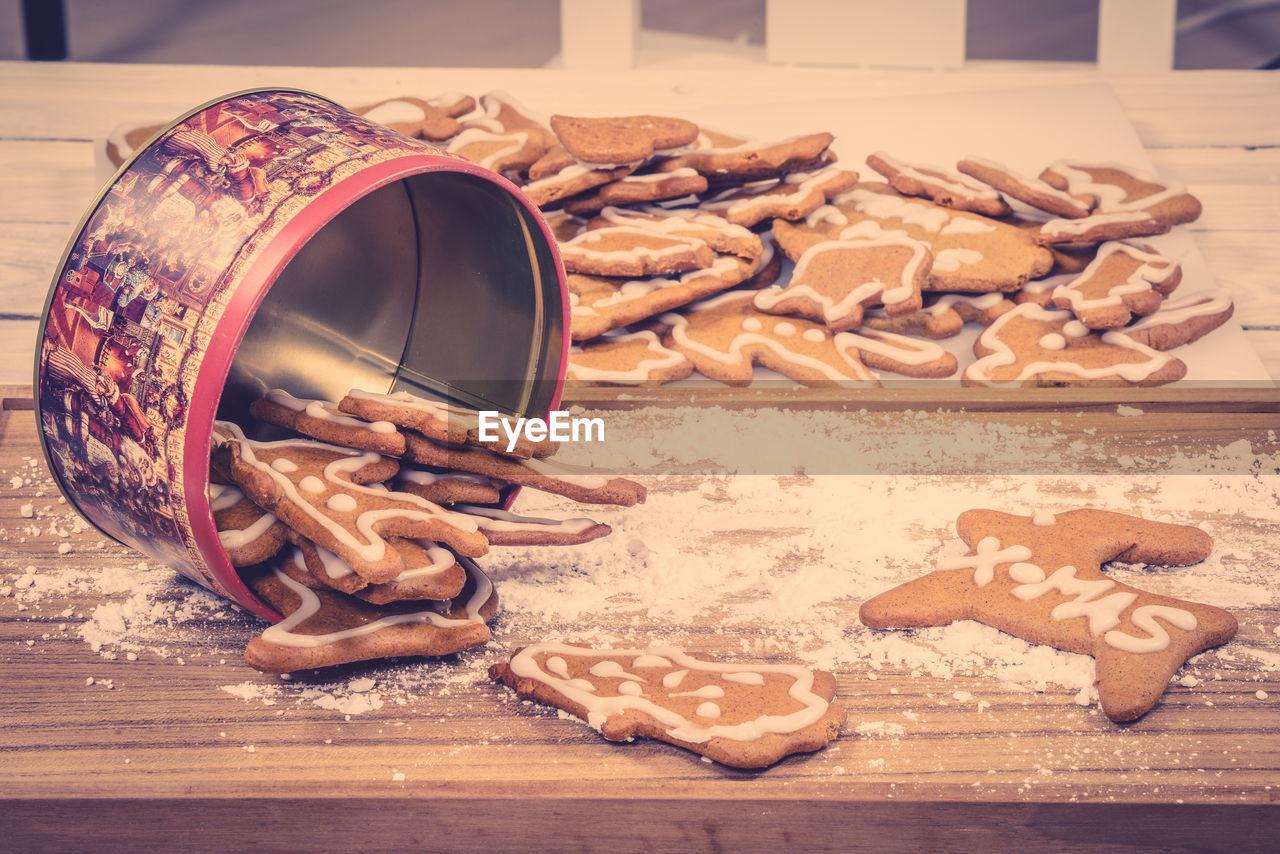 Close-up of food on table
