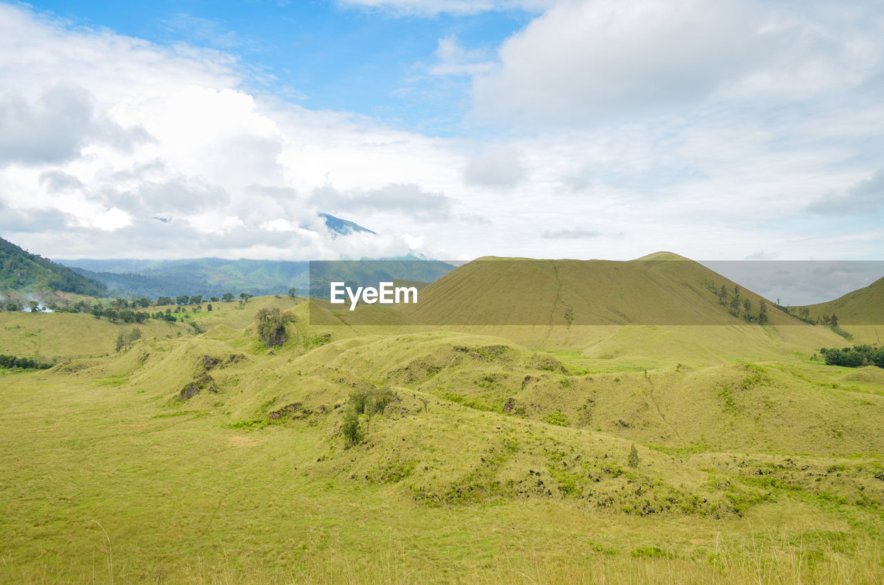 Landscape view of kawah wurung in bondowoso, near mount ijen, banyuwangi, east java, indonesia