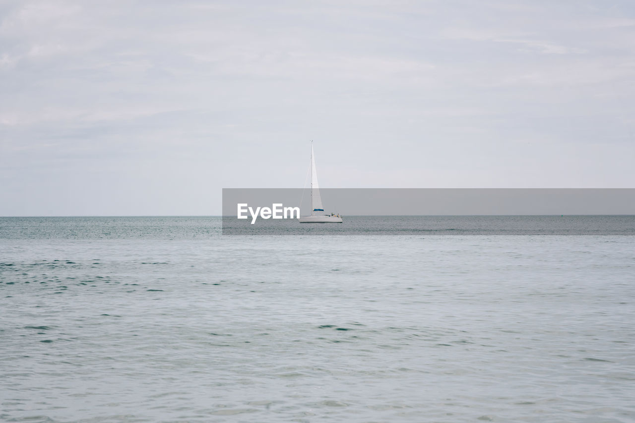 One sailing ship out at sea on a cloudy day in sweden