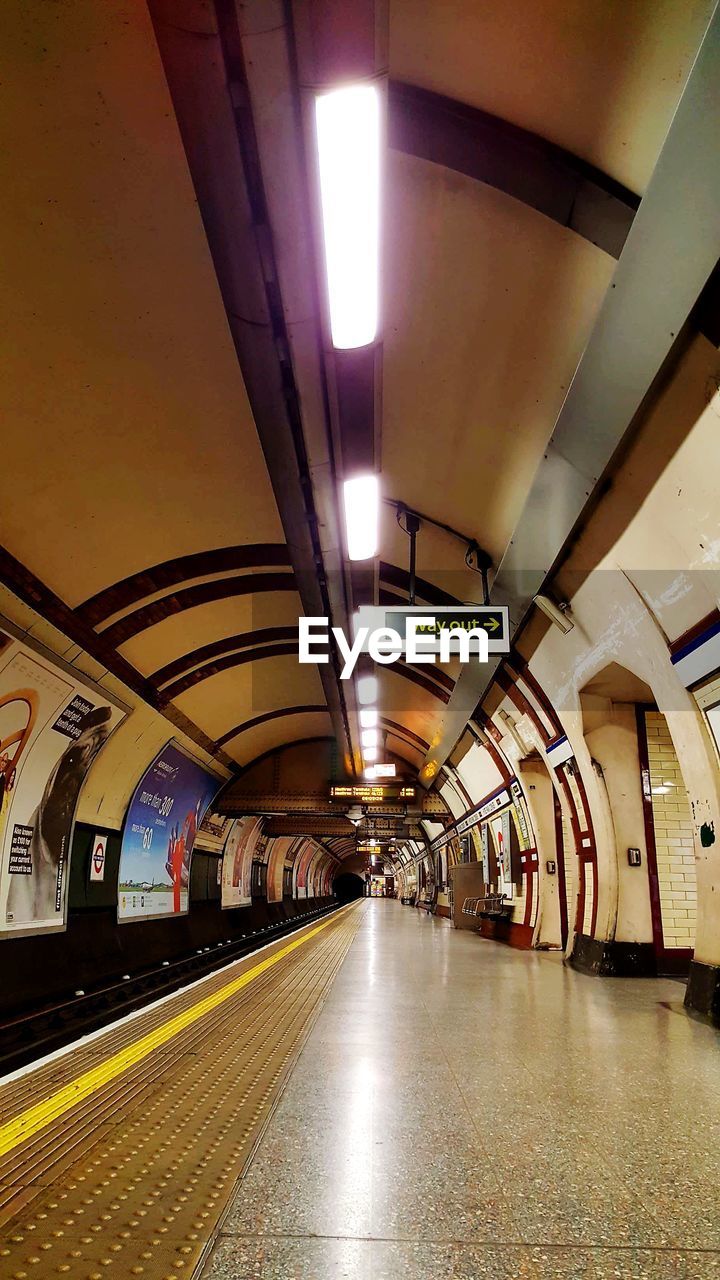 ILLUMINATED SUBWAY STATION PLATFORM