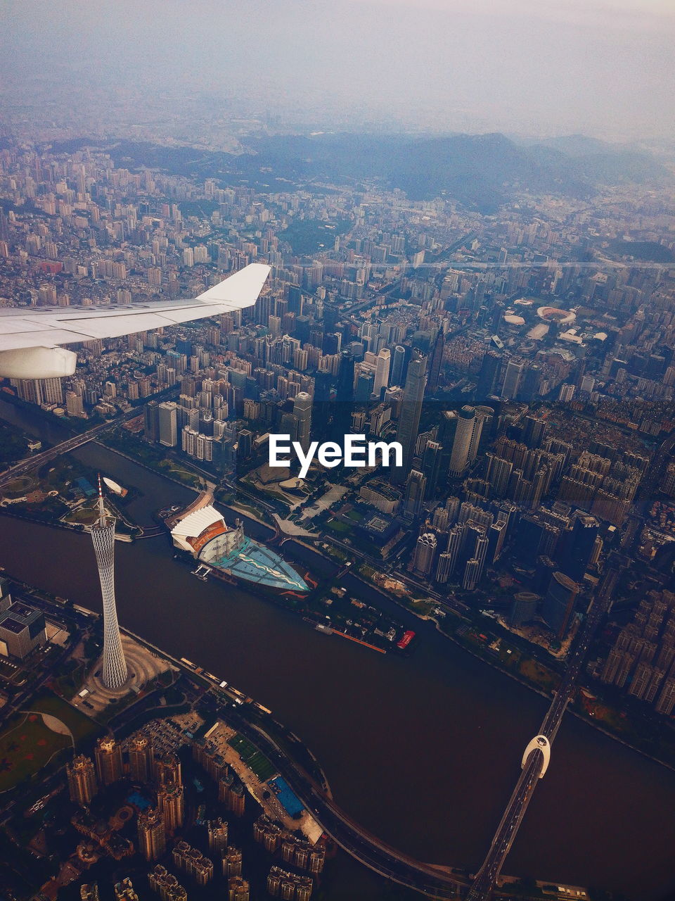 Aerial view of buildings in city