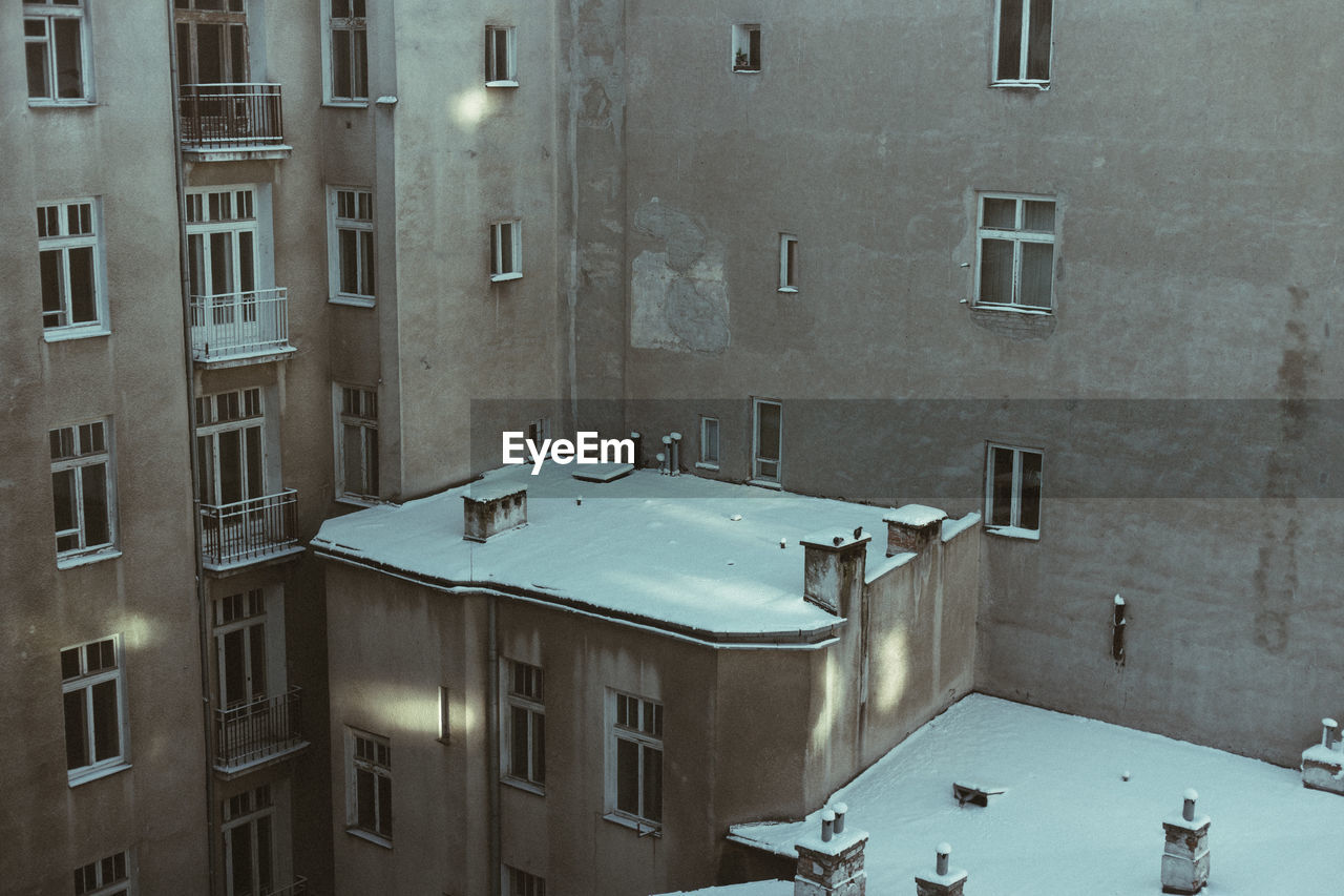 High angle view of residential buildings