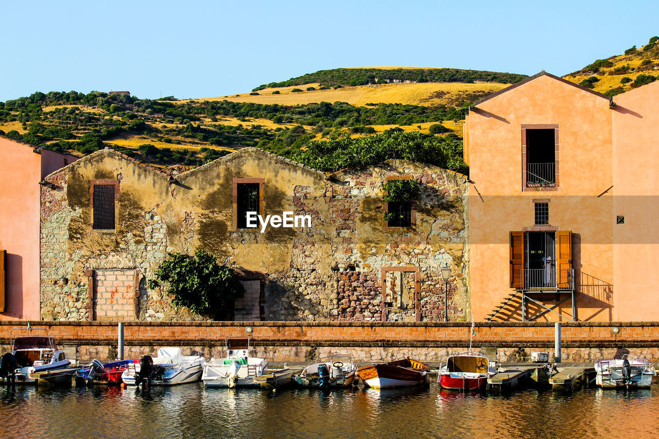 SCENIC VIEW OF RIVER BY BUILDINGS IN CITY