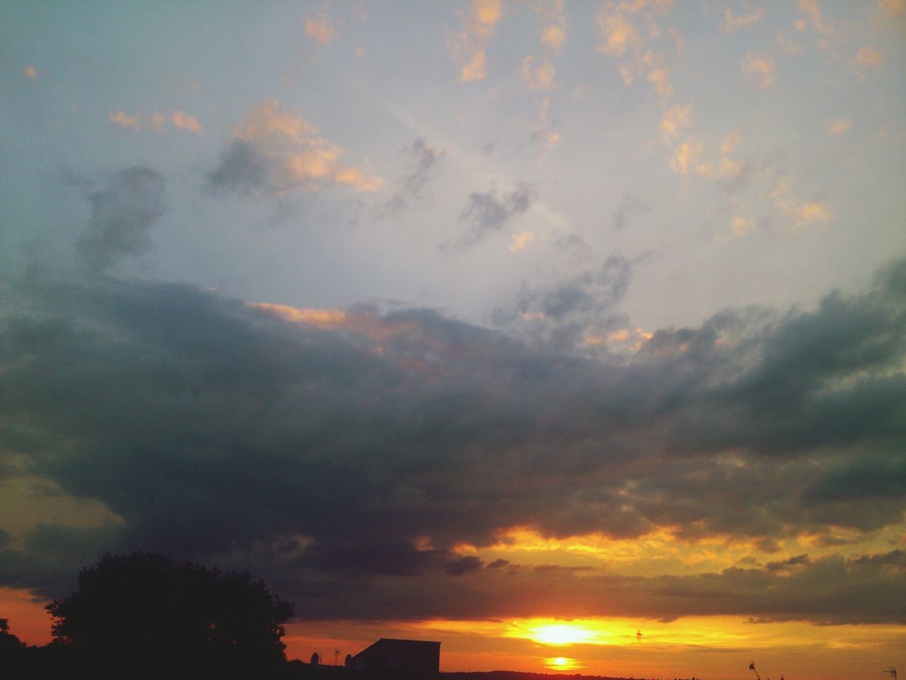 Low angle view of sky at sunset