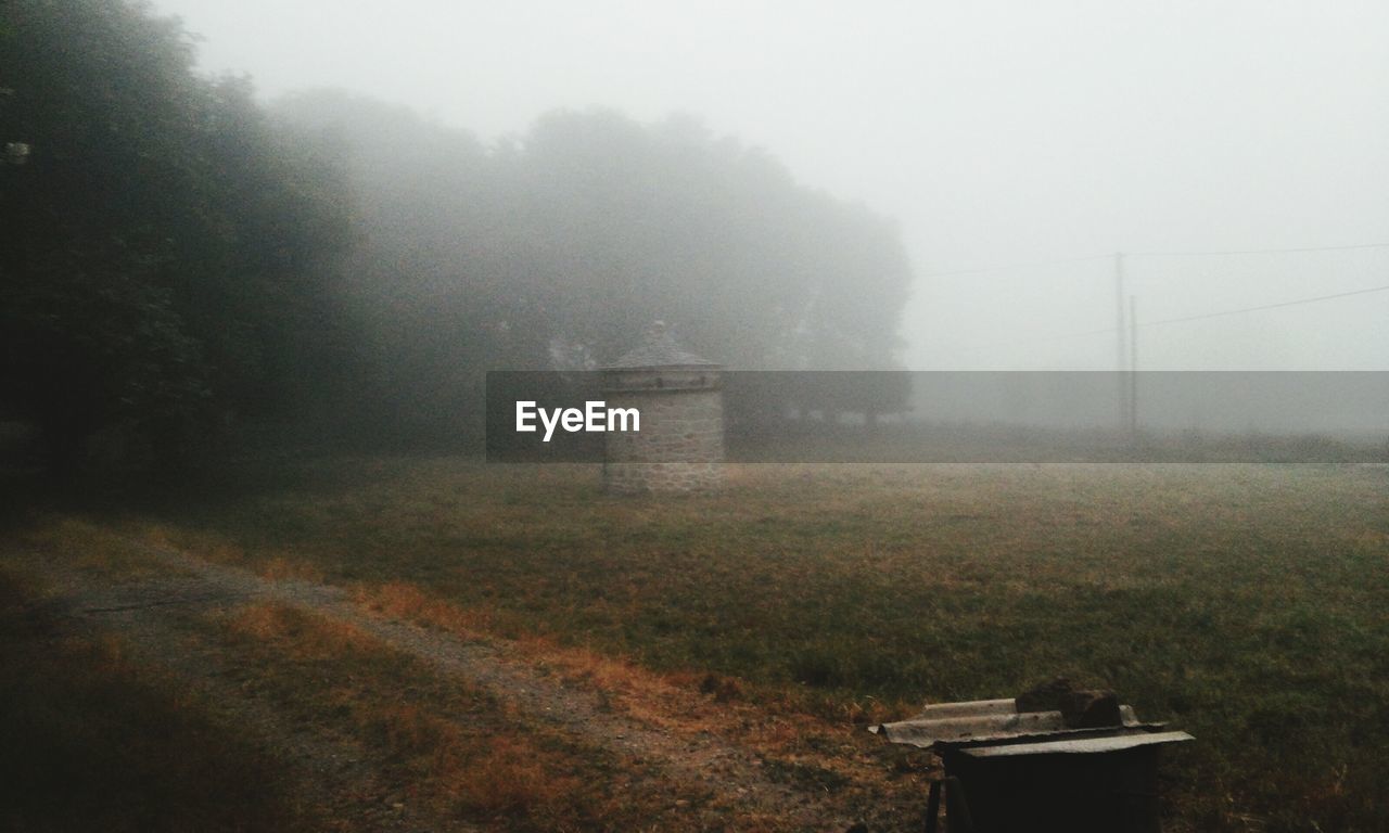 VIEW OF LANDSCAPE IN FOGGY WEATHER