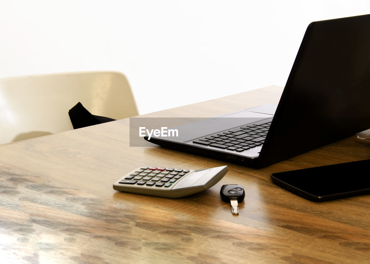 Laptop on table