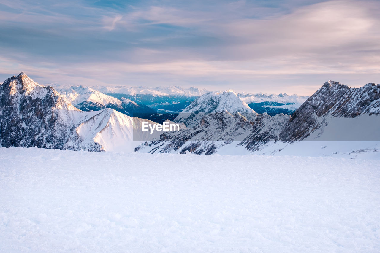 Snowcapped mountains against sky