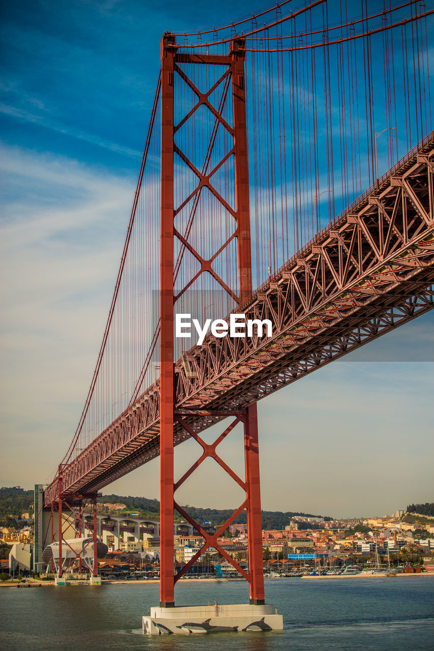 Low angle view of suspension bridge