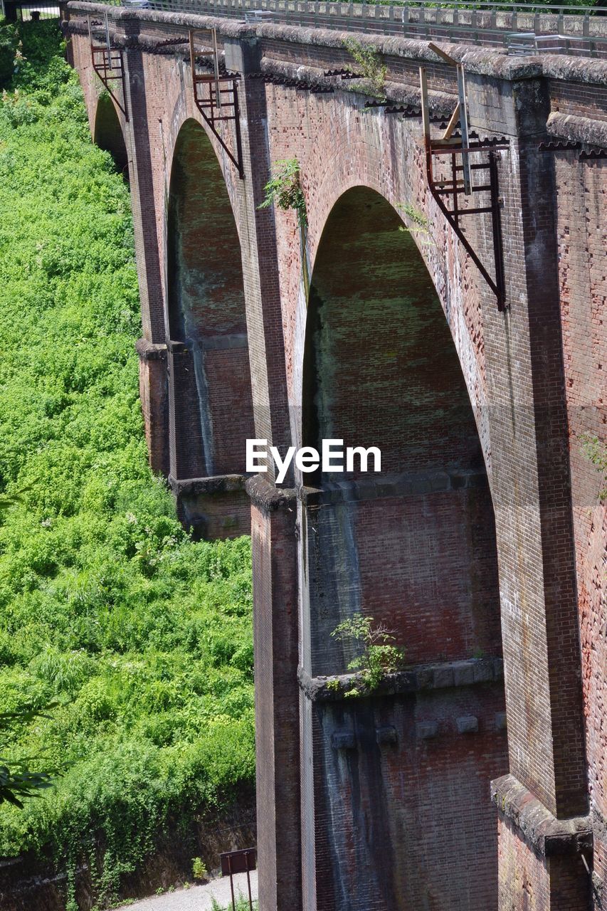 LOW ANGLE VIEW OF BRIDGE AGAINST TREES