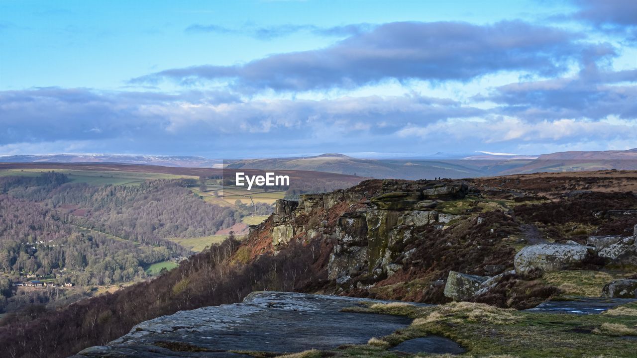 SCENIC VIEW OF LAND AND MOUNTAINS AGAINST SKY