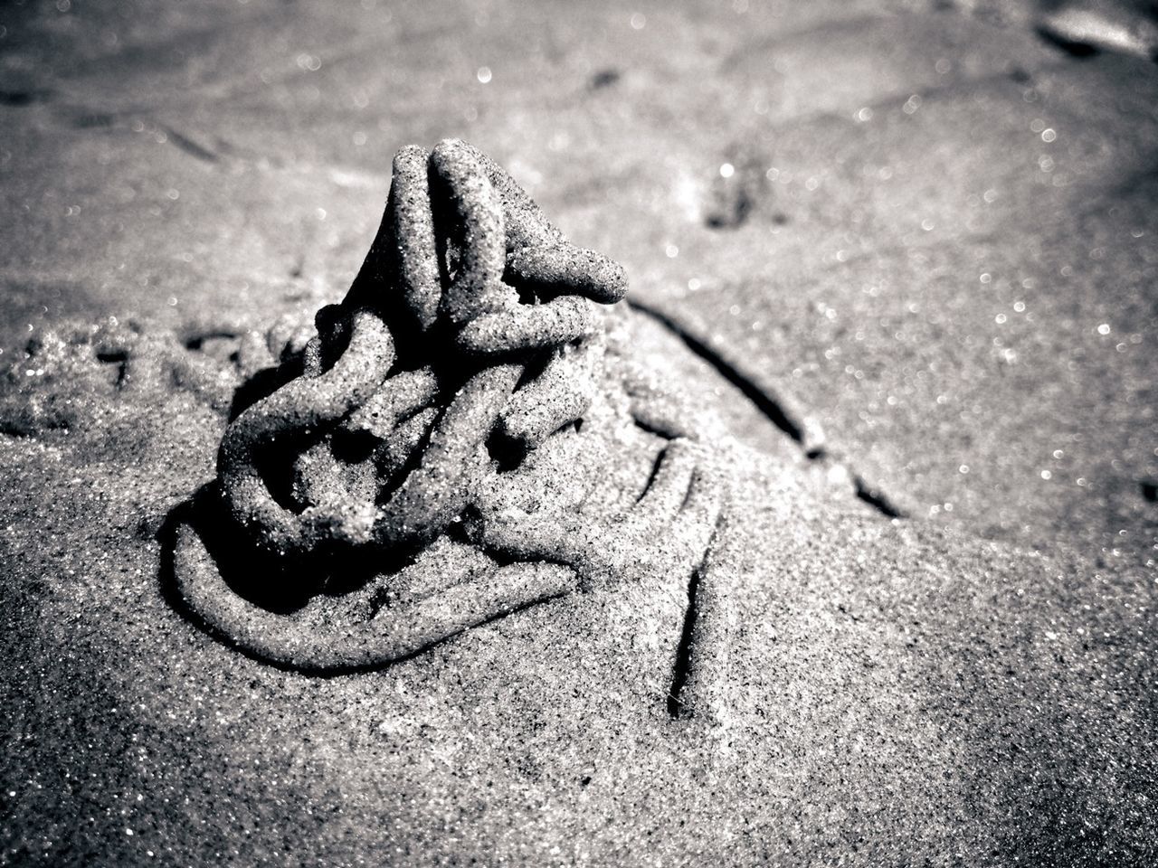 Worm shape on sand