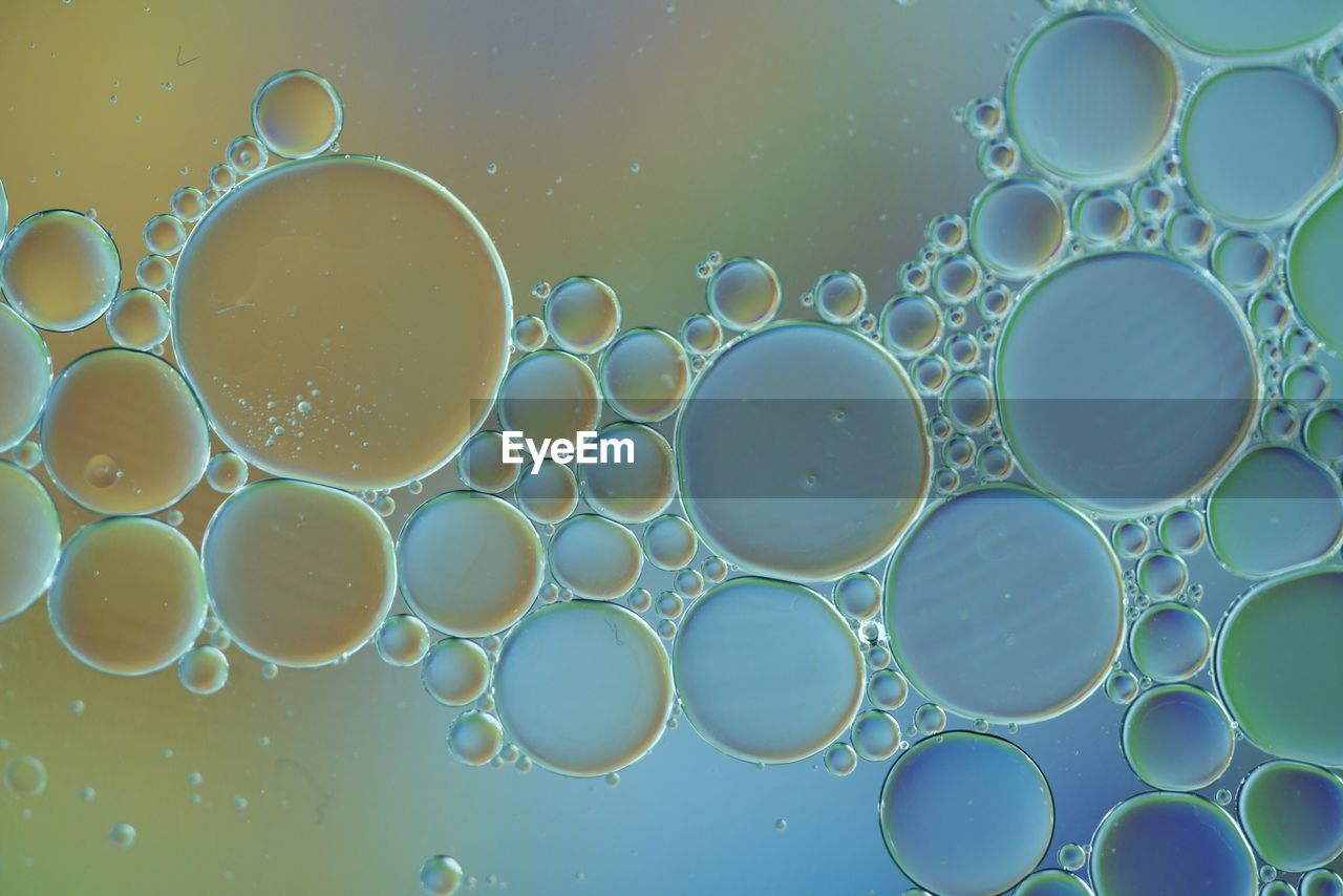 Close-up of bubbles in oil