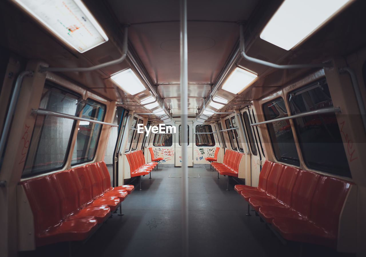 Interior of empty train