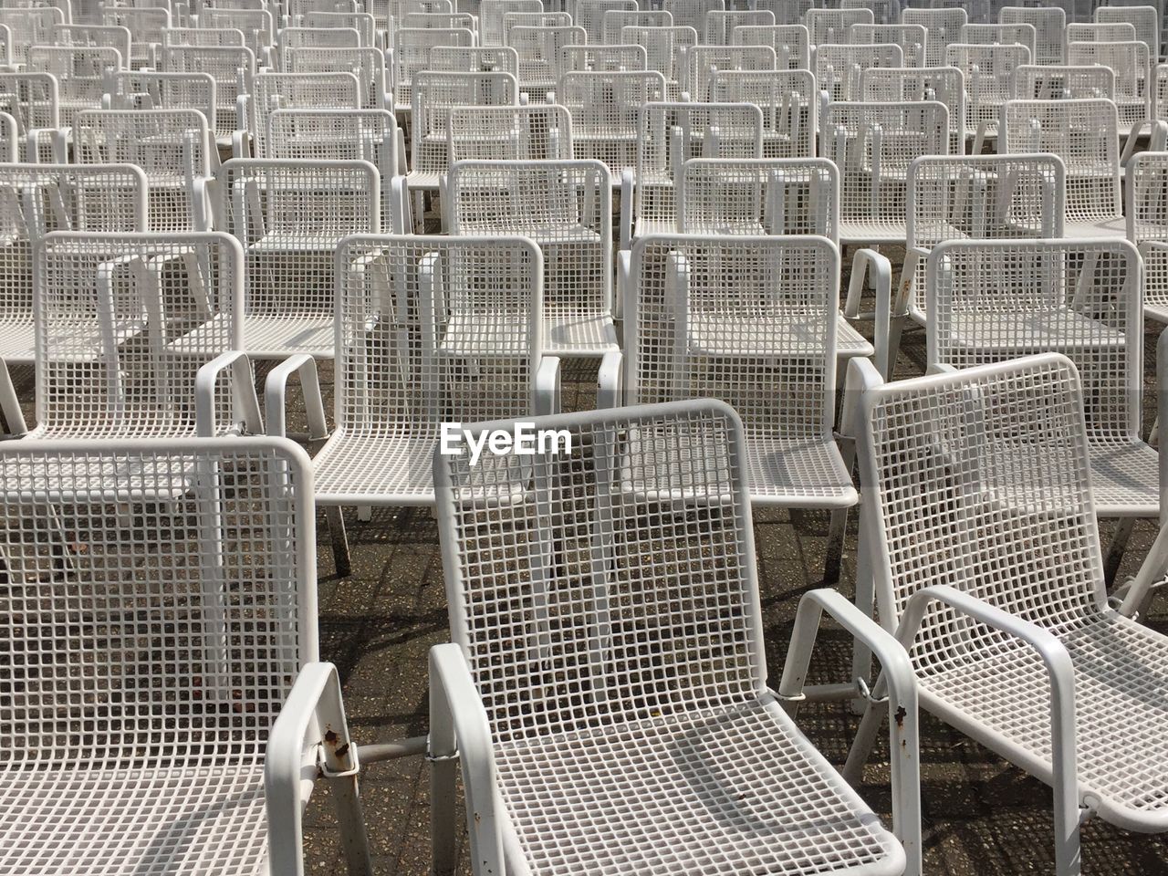 Full frame shot of empty chairs