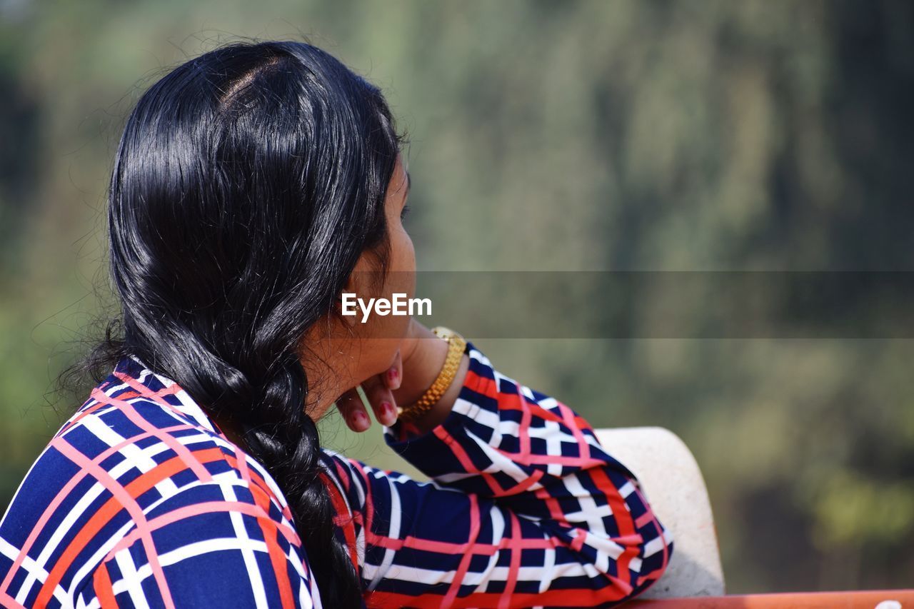 Close-up of woman outdoors