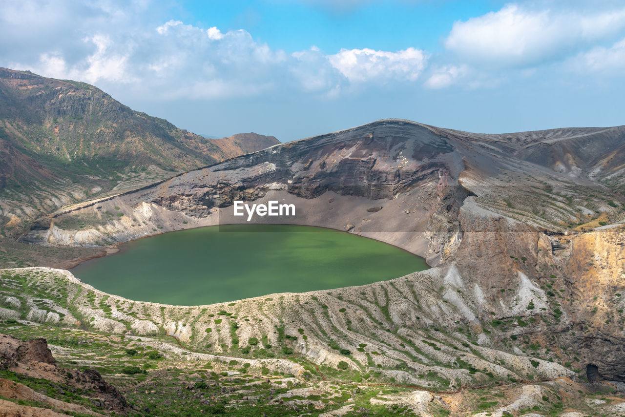 VIEW OF MOUNTAIN RANGE AGAINST CLOUDY SKY