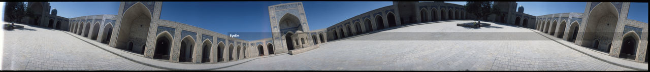 Panoramic view of kalon mosque against clear sky