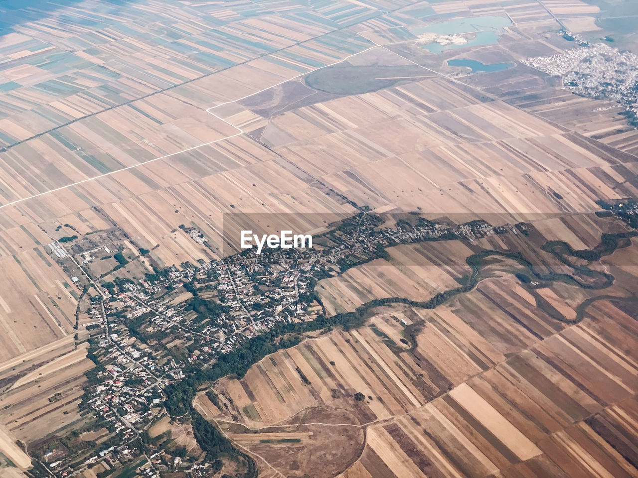 High angle view of agricultural field