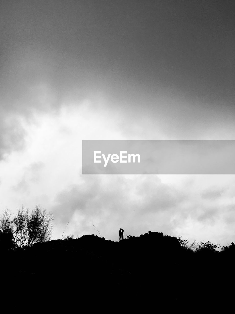 sky, cloud, silhouette, black and white, darkness, monochrome, monochrome photography, tree, nature, horizon, beauty in nature, plant, scenics - nature, black, sunlight, tranquility, light, environment, outdoors, tranquil scene, mountain, white, landscape, copy space, low angle view, non-urban scene, land