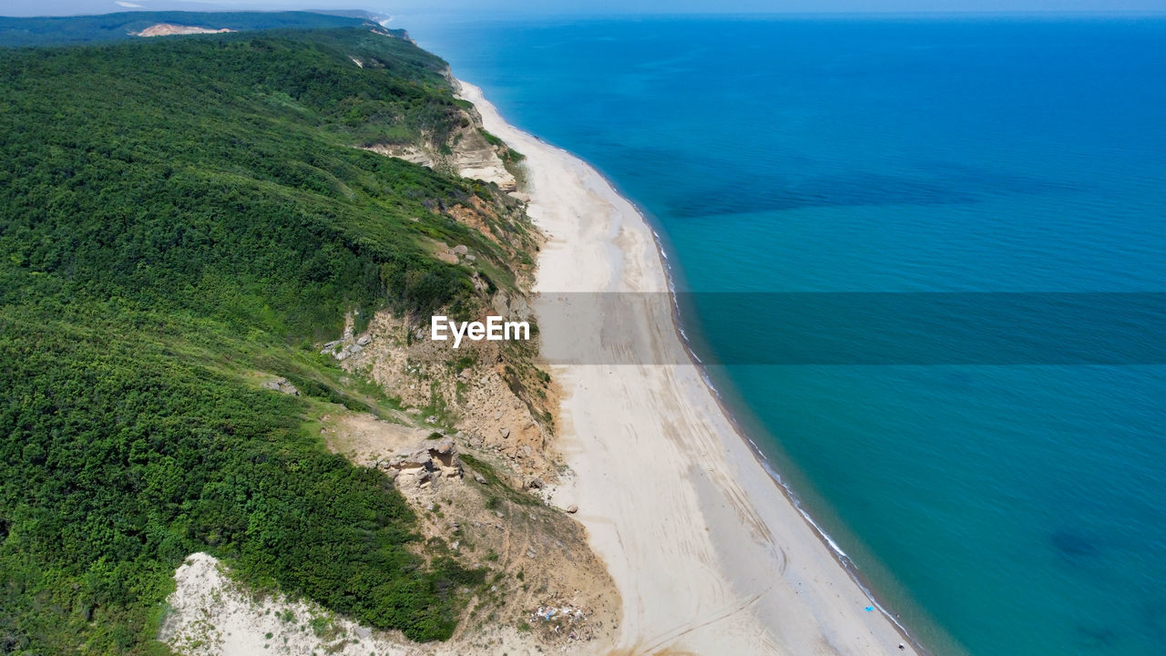 Black sea coast of istanbul with trees and sea